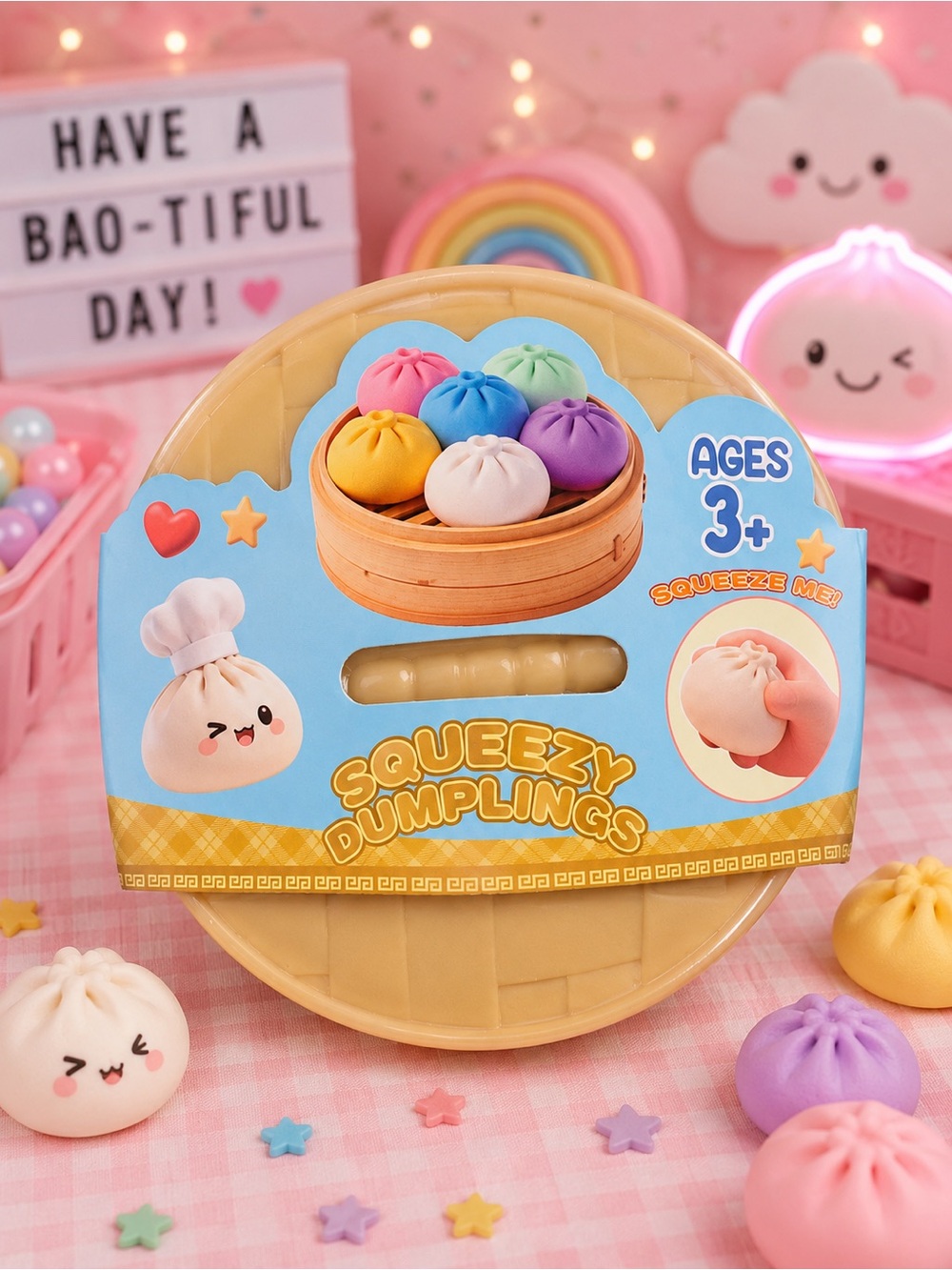Squeezy Dumplings Sensory Fidget Toy - Mystery Surprise Squishy Bao Bun Ages 3+